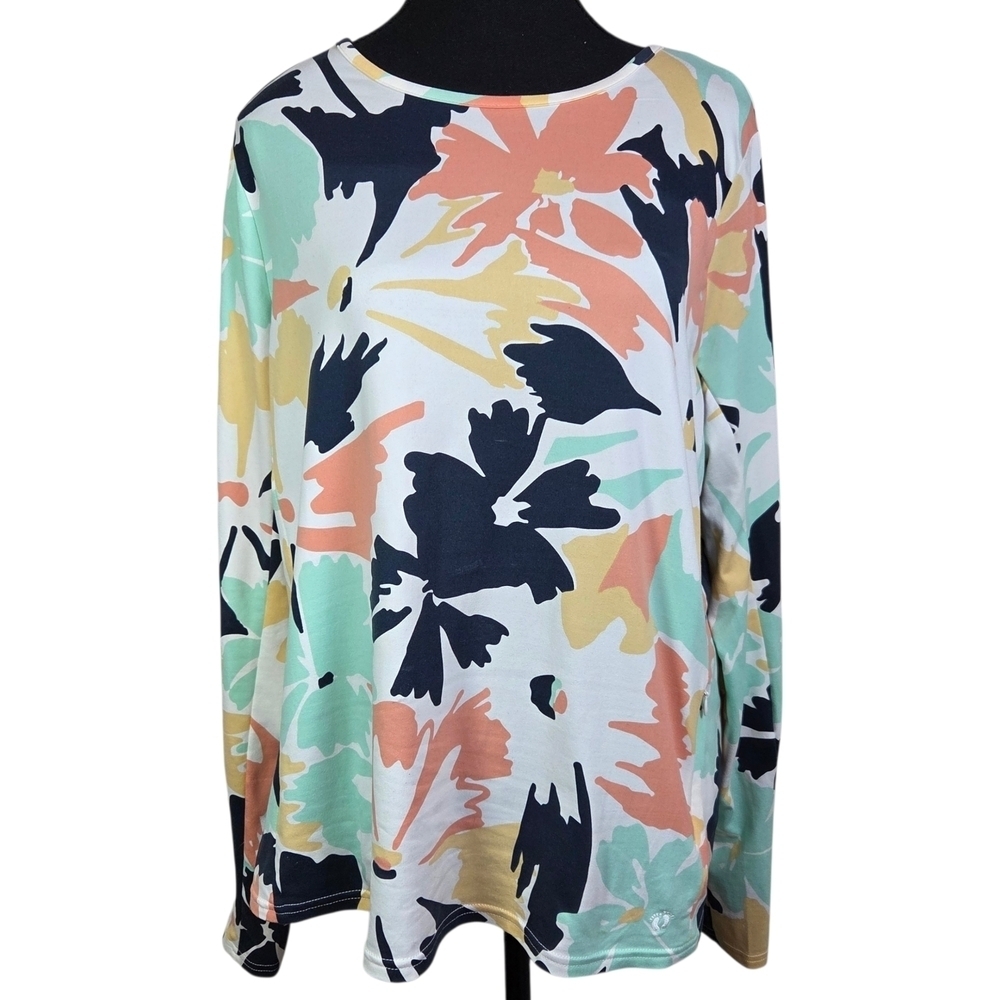 Hang Ten Multicolor Floral Long Sleeve Top Size L